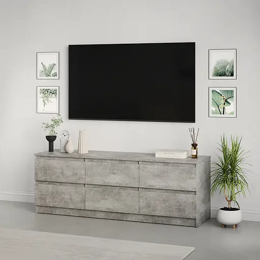 Тумба під телевізор MebelStar Нео 6Ш 150x43x53 см Бетон (MBS-1280)