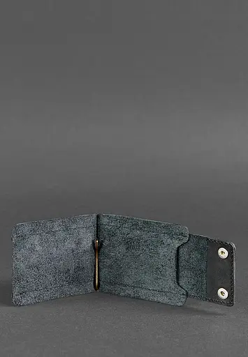 Мужской кожаный портмоне черный 10.0 зажим для денег - фото 4