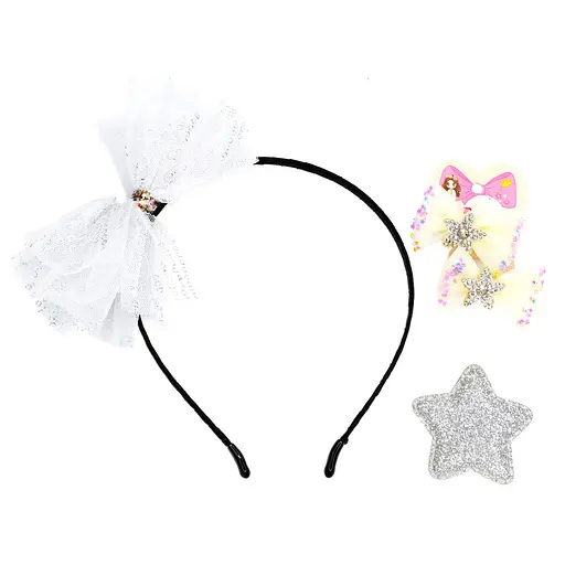 Детский набор "Принцесса" La-beauty 0105-036-4 обруч, резинка, зажим - фото 1