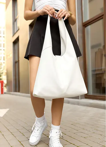 Женская сумка Sambag HOBO M белый 35 х 40 х 8 см (53200008) - фото 6