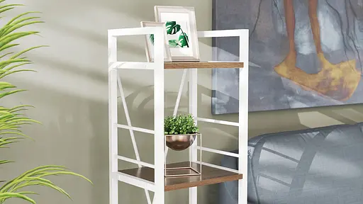 Этажерка 4/34 Ferrum-decor Серии Коннект 120x34x28 белый ДСП Дуб Сонома Труфель 16мм (FRD-104281) - фото 3