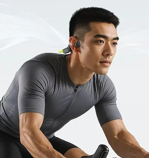 Бездротові кісткові навушники Langsdom BE23 для плавання, басейну і спорту 32 Гб жовтий - фото 11