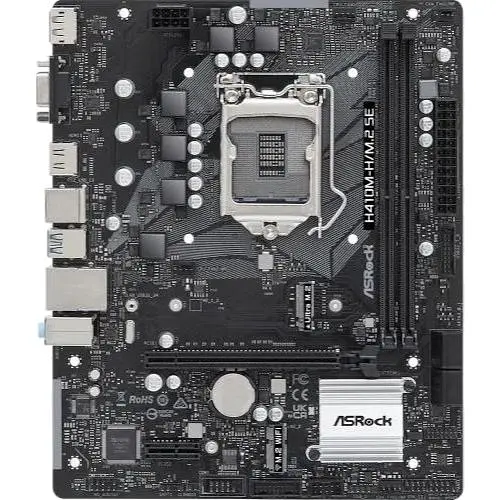 Материнська плата ASRock 1200 (H410) H410M-H/M.2 SE, H370, 2xDDR4, Int.Video(CPU), 4xSATA3, 1xM.2, 1xPCI-E 3.0 x16, 1xPCI-E 3.0 x1, 1xM.2 (Key E), ALC897, RTL8111H, 6xUSB3.2/6xUSB2.0, VGA/HDMI/DP, MicroATX