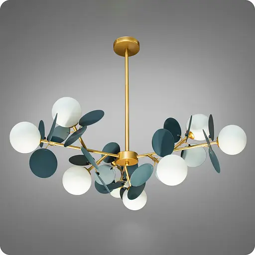 Люстра підвісна 517 Dlight на 9 ламп Золото-Сірий (01670) - фото 2