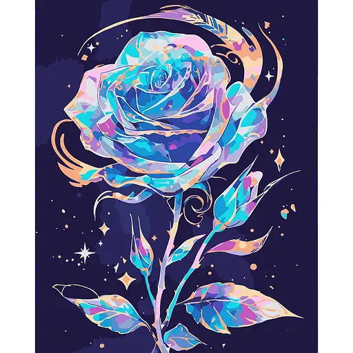 Картина за номерами Santi Блискуча троянда LED підсвітка 40 x 50 см  (956647)