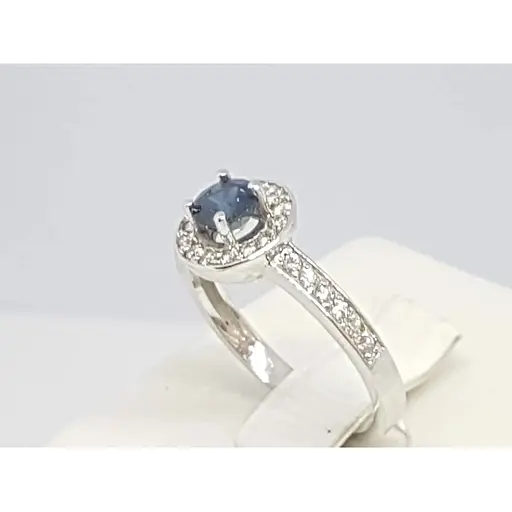 Золоте кільце Геліос з діамантами і сапфіром. Артикул 130806/1 18,5 - фото 2