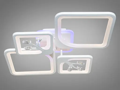 Дизайнерська LED люстра з димером і підсвічуванням, 100Вт, біла люстра - фото 3