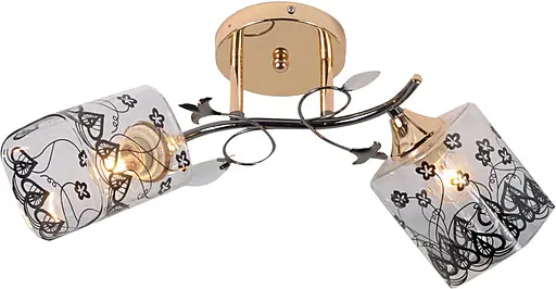 Люстра декоративна V MH35672/2 Dark Chrome+Gold на 2 плафона