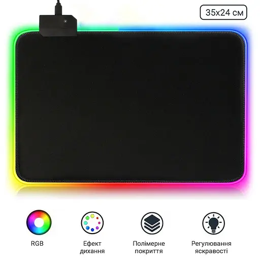 Ігрова поверхня з RGB підсвіткою FeelTouch Black - фото 4
