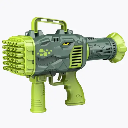 Пистолет с мыльными пузырями, 20 см, автоматический, на батарейках, с мыльным раствором, 25 отверстий