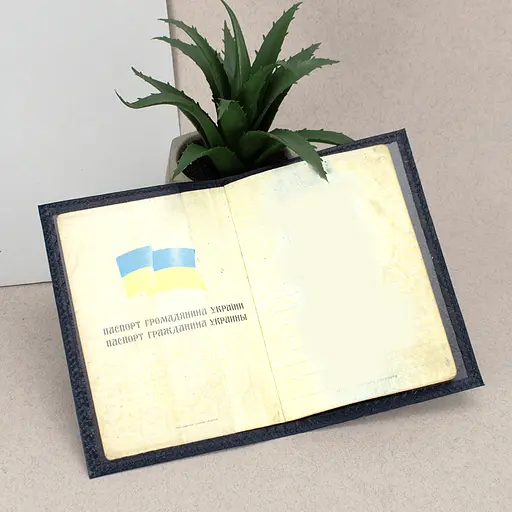 Обложка на паспорт кожаная 07115 синий питон - фото 4