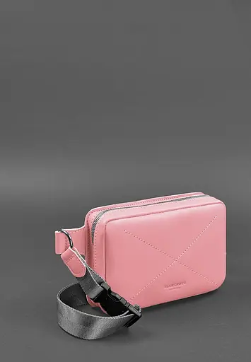 Шкіряна жіноча поясна сумка Dropbag Mini рожева - фото 2