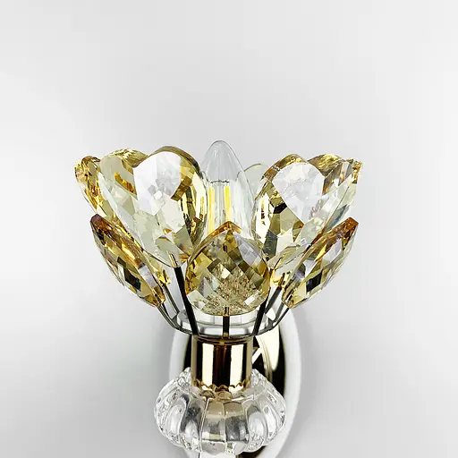 Бра в золотому корпусі із кришталевою квіткою Line F 86529/1 GD - фото 4