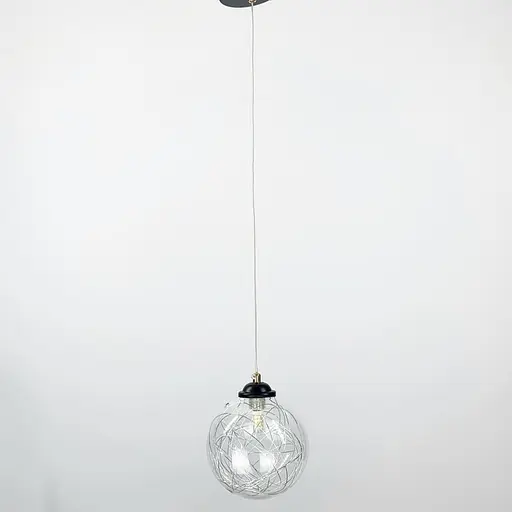 Підвіс Transparent Bubbles з плафоном з металевою хромованою ниткою Line.F 371/1 - фото 2