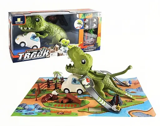 Ігровий трек LT 030 з інерційними машинками та аксесуарами, 5 машинок, пускові пристрої, декорації та килимок - фото 2