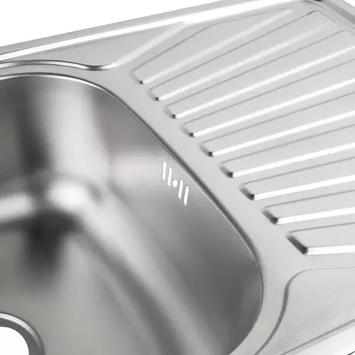 Кухонная мойка Satin 750x490x180 мм + сифон Wezer 7549(0.8)D, Decor - фото 4