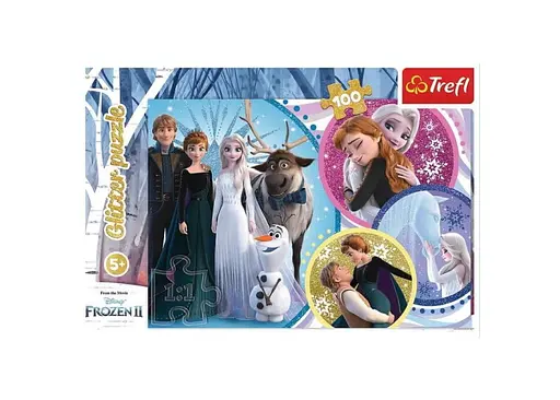 Пазл Trefl глиттерный Дружная семейка Ледяное сердце 2 100 эл. (14817) - фото 2
