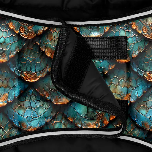 Курточка-накидка для собак Waudog Clothes рисунок Чешуя L А 41 см B 58-70 см С 42-52 см - фото 3