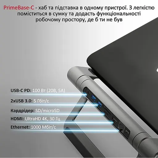 USB-хаб Promate на 9 портов (primebase-c.grey) - фото 3