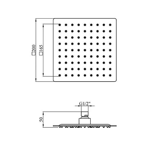 Лейка для верхнего душа Kroner KRP Edelstahl Kubus - ESG720-20 (CV031737) - фото 4