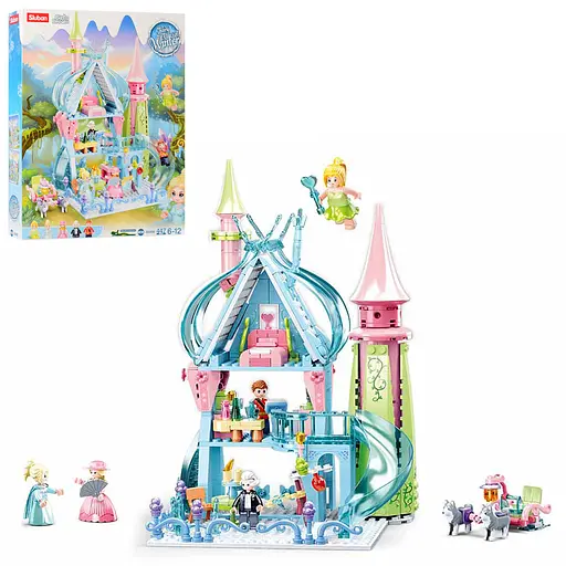 Конструктор детский SLUBAN Замок, M38-B0898, 447 деталей, фигурки персонажей