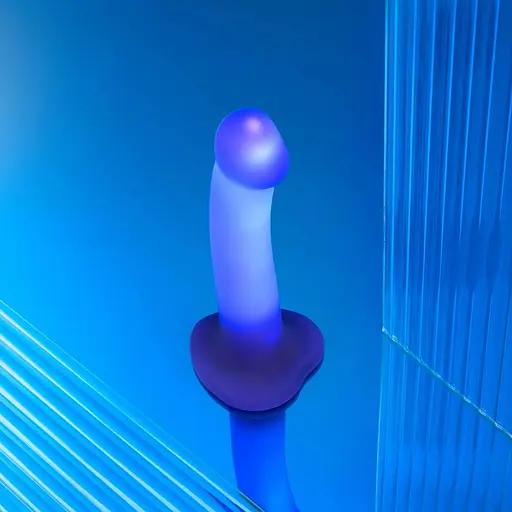 Дилдо, що світиться Strap-On-Me Glow-LED Dildo Purple - M - фото 6