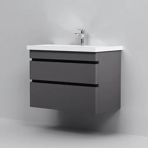 Тумба з умивальником AM.PM Hit підвісна 75 см графіт матовий M93A-FHX0752-WC0752GM38 Графіт - фото 7