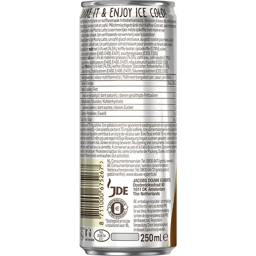 Напиток молочный с кофе Douwe Egberts Ice Mocha Latte break 250 мл - фото 2