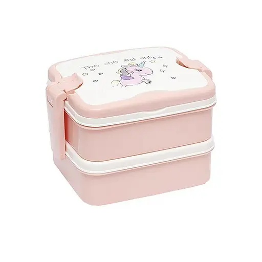 Контейнер для їжі подвійний "The one and only" Bambi 6301(Pink) - фото 1