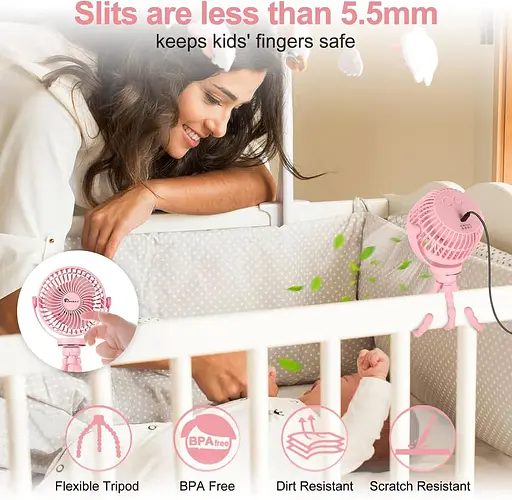 Вентилятор для коляски Octopus 3 скорости 5000 мАч USB - фото 2