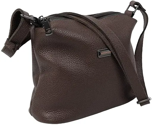Женская кожаная сумка Borsacomoda на плечо темно-коричневая sum0028716 - фото 2