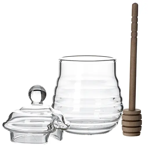 Банка для меда Viva Honey стеклянная с деревянной ложкой 280 мл (HN0513W) - фото 2