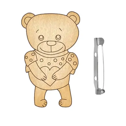 Заготовка брошки для розфарбовування "Ведмедик-3" FDZB-040