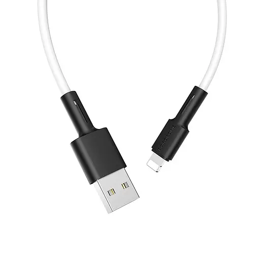 Кабель Borofone BX31 USB to iP 2.4A 1 м silicone TPE connectors білий - фото 3