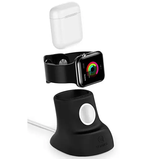 Силиконовая подставка для зарядки Usams US-ZJ051 2in1 Black - фото 3