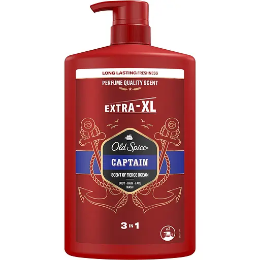 Уценка. Гель для душа и шампунь Old Spice 3 в 1 Captain 1 л