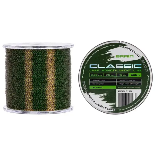 Волосінь Brain Classic Carp Line 3D (ca мo) 600 м 0.28 мм 18 lb 7.9 кг