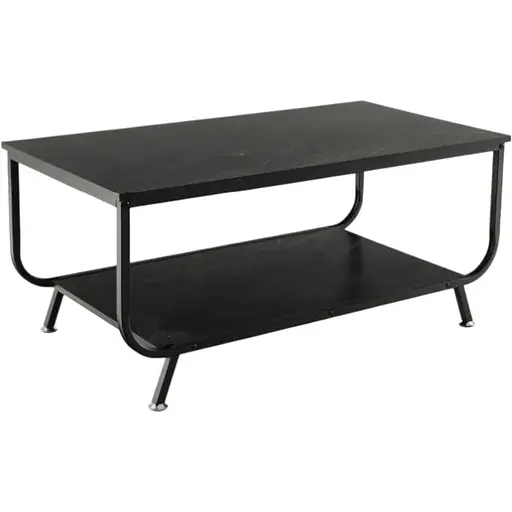 Журнальний стіл Costway Marble двоярусний чорний