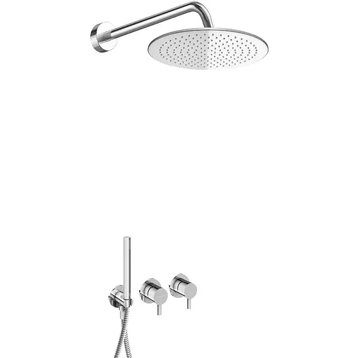 Душова система Kohlman Axel 25 chrome + BOX прихованого монтажу KPL-QW260A25, Хром - фото 1