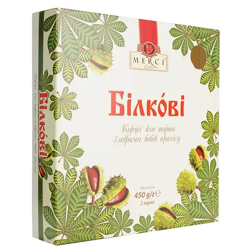 Коржі для торта Merci Білкові з ядрами бобів арахісу 450 г 