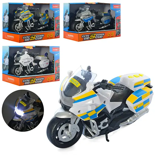 Мотоцикл 2020-3-3ABC 18см, звук, свет, 4 вида, бат(табл), в кор-ке, 21-14,5-11см (6903317383580) Микс - фото 2