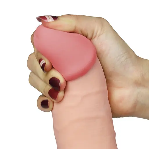 Реалістичний вібратор Lovetoy The Ultra Soft Dude 20 см тілесний - фото 5