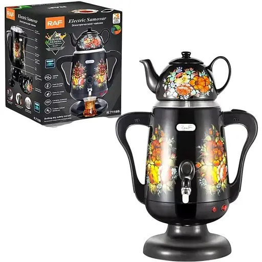 Электрочайник самовар RAF 7118B 3.5л + 0.6л