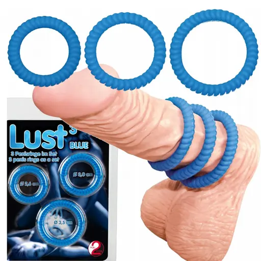 Набор эрекционных колец You2Toys Lust 3 шт. синий - фото 2