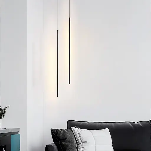 Линейные подвесные светильники в черном каркасе длиной 80 см | Line F | Арт. J014/800 BK - фото 2