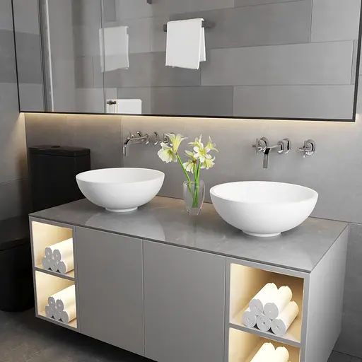 Раковина матовая накладная Amidicon Atol 410 из литого камня ATOL_41 _MAT, Белый матовый - фото 7