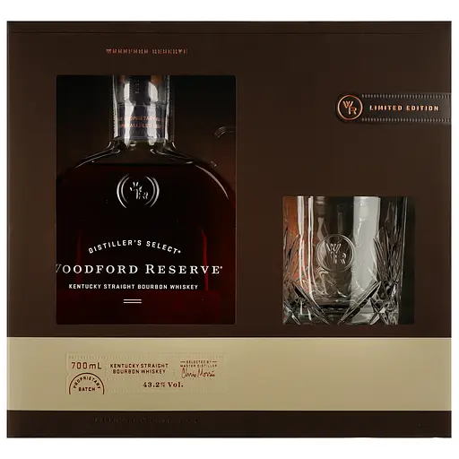 Уценка. Виски Woodford Reserve + стакан, 43,2%, 0,7 л (778637)