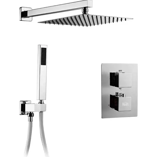 Душова система прихованого монтажу з термостатом для душу Nett TSH-473, Хром - фото 1
