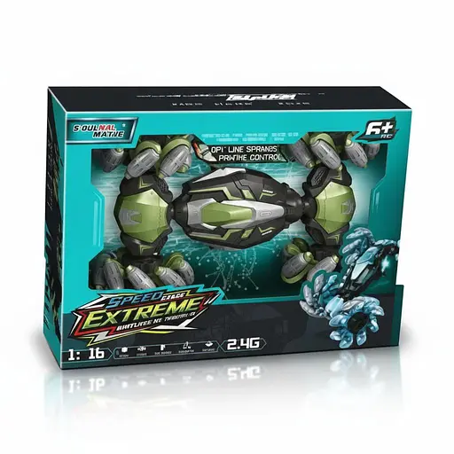 Радиоуправляемая Машина YJ 096-1 A-01, Трансформер 1:16, Колеса раскрывающиеся, Управ. жесты, Ролики, Акум. 3.7V, Зеленая - фото 2