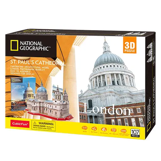 Пазл 3D CubicFun National Geographic Собор Святого Павла 107 элементов (DS0991h) - фото 2